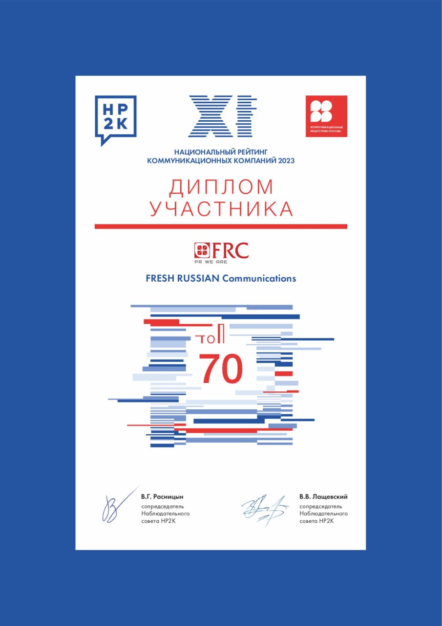 The National rating of communication companies (NR2C) 2023